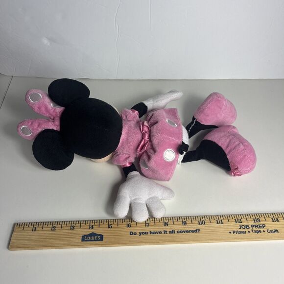 Disney Junior Minnie Mouse Pink Polka Dot Dress Plush Soft Stuffed Beanie 13” - Picture 5 of 6